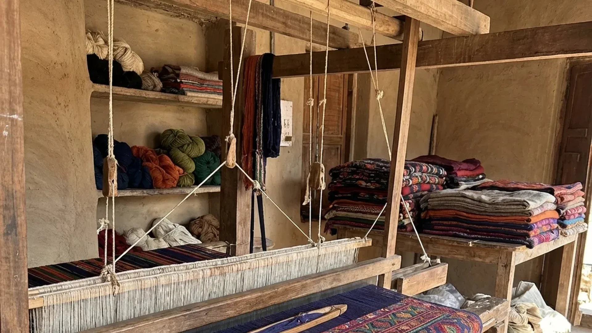 Kutch handloom weaving with vibrant patterns - traditional Kutch craft