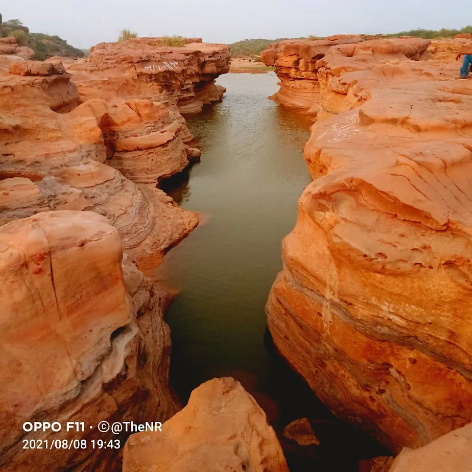 River Flowing Through Canyon in Kutch Gujarat